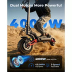 Trottinette électrique ECOLEAP L7 PRO pour adultes, double moteur de 4000W en crête, 70 km/h, autonomie de 120 km, double suspension, freins à disque avant et arrière, certifiée UL.