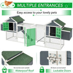 Grand poulailler AECOJOY 366 cm avec enclos, abri en bois, cage à volaille