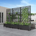 MAYEERTY Jardinière avec treillis en fer noir, style 01, 72 x 47 x 16 pouces, lot de 3 pièces