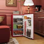 HOMCOM Mini-réfrigérateur de 90,6 L avec congélateur, Réfrigérateur compact à porte unique avec thermostat réglable pour chambre