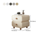 Table de chevet scandinave en similicuir avec finition en faux cuir