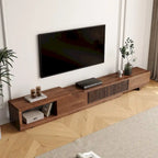 Meuble TV rétractable et extensible moderne avec 4 tiroirs, jusqu'à 261,62 cm - 78,54P x 15,74L x 13,78H