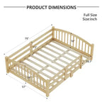 Lit bas Montessori pleine grandeur Luxystar avec barrières de sécurité et tête de lit