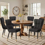 Bekrvio Lot de 6 chaises de salle à manger, modernes, rembourrées, en similicuir, avec haut dossier, pieds en métal, chaises de cuisine sans accoudoirs pour salon et salle à manger