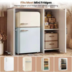 Meuble de cuisine Besiost avec espace mini-réfrigérateur, meuble de bar à café avec étagère de rangement