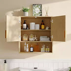 Armoire murale de salle de bain - Armoire à pharmacie avec portes coulissantes et étagère réglable - Armoire murale de 25x23,6x9 pouces