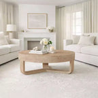 Table basse Royal Hampton, dessus rond de 32 pouces avec base en forme de traîneau ouverte