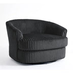 Lot de 2 fauteuils pivotants ronds surdimensionnés en velours côtelé moelleux de 43 po de large avec oreillers