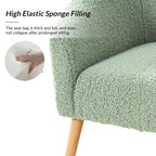 Fauteuil Sheila Modern 30 W Boucle avec pieds en bois massif, lot de 2, par HULALA HOME