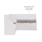 Banquette de coin-repas Linon Tobin traditionnelle en bois massif sans dossier avec coussin blanc - Linon
