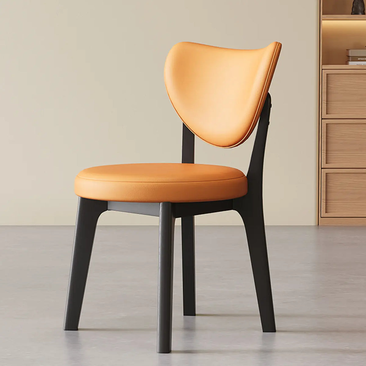 Chaise de salle à manger sans accoudoirs moderne en similicuir à dossier haut