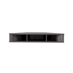 Meuble TV d'angle flottant 47", 3 étagères, style transitoire, fixation murale peu encombrante