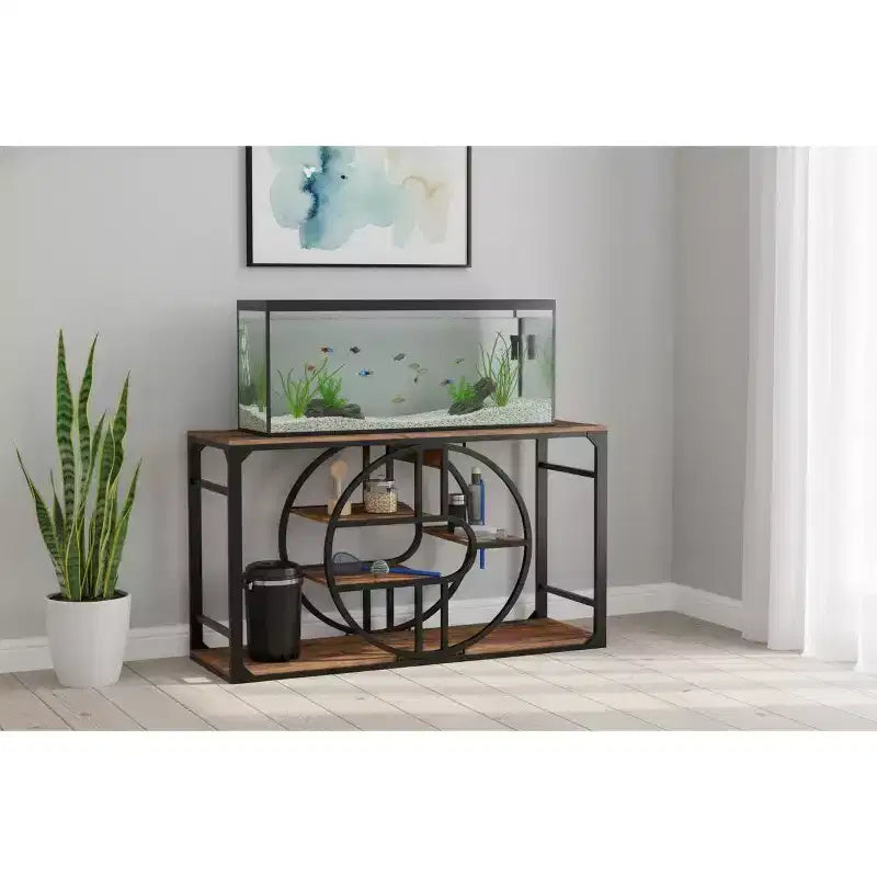 Meuble de support d'aquarium en métal de 200 à 280 litres, support de réservoir de poissons robuste avec armoire de rangement, support de réservoir de poissons à plusieurs niveaux avec pieds épaissis, adapté