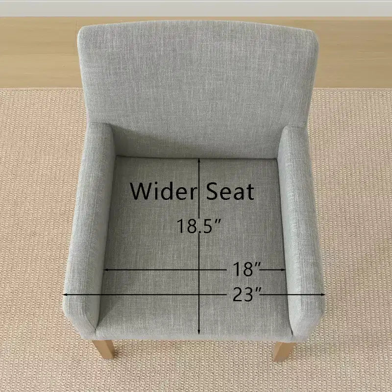 Lot de 6 chaises de salle à manger capitonnées avec accoudoirs, fauteuils modernes en lin avec pieds en bois, chaises d'appoint pour salle à manger, salon – Panipeachy