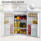 HOMCOM Mini-réfrigérateur de 90,6 L avec congélateur, Réfrigérateur compact à porte unique avec thermostat réglable pour chambre