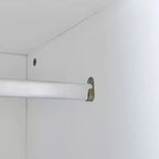 Lit escamotable mural simple, cadre de lit escamotable en bois avec armoire intégrée, tiroirs de rangement et étagères ouvertes, blanc - ModernLuxe