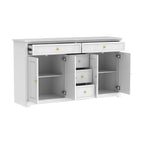 Buffet bahut 150 cm blanc laqué moderne contemporain du milieu du siècle