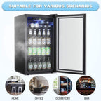 Réfrigérateur à Boissons - Mini Frigo 120 Canettes avec Porte en Verre