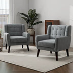 Lot de 2 fauteuils de salon en velours avec accoudoirs
