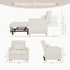 AECOJOY Fauteuil Convertible 3-en-1 avec Oreiller et Dossier Réglable