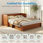 Lit armoire escamotable convertible Mjkone Queen Size avec chargement USB, tiroirs de rangement, matelas non inclus