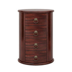 Table d'appoint ronde en bois massif, sans assemblage, avec tiroirs, style vintage