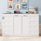 Lit escamotable double avec éclairage LED, peut être plié en armoire, armoire-lit murale dissimulée pour chambre d'amis