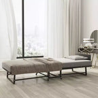 Lit pliant avec matelas, Lits d'appoint portables avec 4 roulettes, Matelas en mousse et cadre en métal, Lit pliant compact de taille berceau
