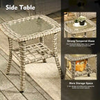 Ensemble de conversation de jardin 9 pièces XIZZI avec fauteuil pivotant