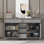 Buffet bahut 150 cm blanc laqué moderne contemporain du milieu du siècle