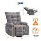 Fauteuil inclinable releveur électrique pour personnes âgées avec fonctions massage et chauffage, inclinable surdimensionné avec fonctions massage et chauffage, revêtement doux et rembourré, poche latérale et porte-gobelets
