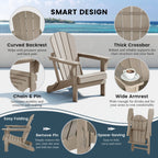 Chaise Adirondack pliante d'extérieur tout temps Polytrends Laguna résistante à la décoloration pour patio