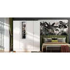 Hitow Armoire 2 grands tiroirs zone de suspension centrale avec miroir Style minimaliste