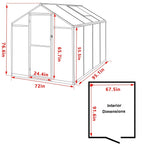 Serre de jardin aluminium VEIKOUS avec évent de toit réglable et porte verrouillable Grise