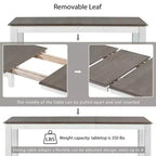 Ensemble de salle à manger extensible de style ferme pour 6 personnes, table rectangulaire et 6 chaises rembourrées