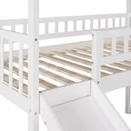 Lit mezzanine jumeau avec toboggan et escalier, lit mezzanine avec tiroirs de rangement, lit mezzanine cabane en bois pour enfants et tout-petits