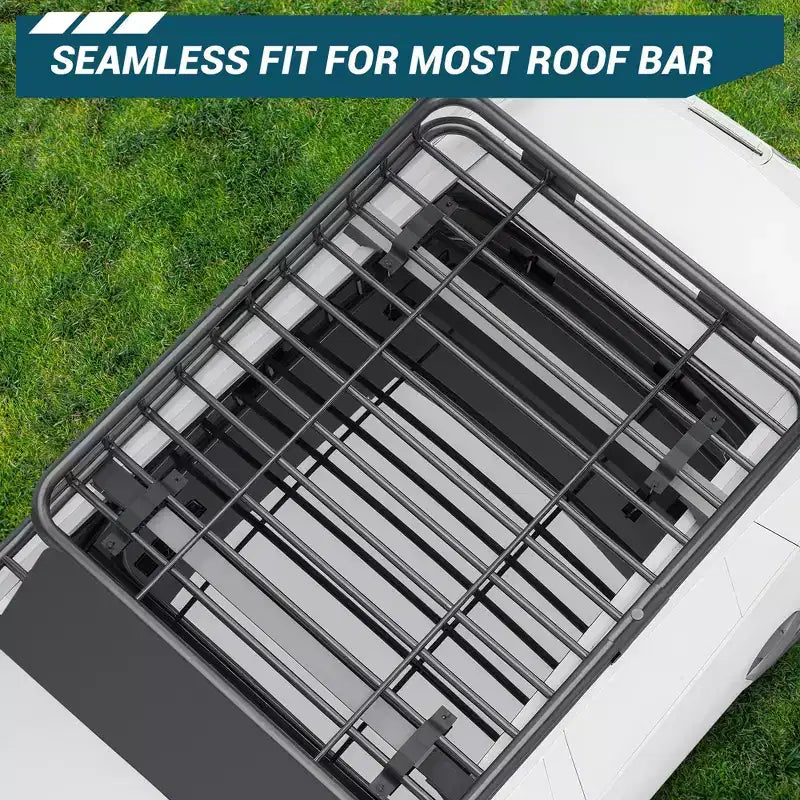 Panier de toit universel avec extension, noir, pour SUV, capacité de 113 kg