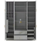 Garde-manger de cuisine autoportant Whisen 71''H, grand buffet de salle à manger avec 6 portes et étagères réglables