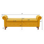 Banc de rangement pour chambre, bout de lit, accoudoirs roulés, canapé ottoman en velours, long banc