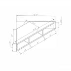 Meuble TV d'angle flottant 47", 3 étagères, style transitoire, fixation murale peu encombrante