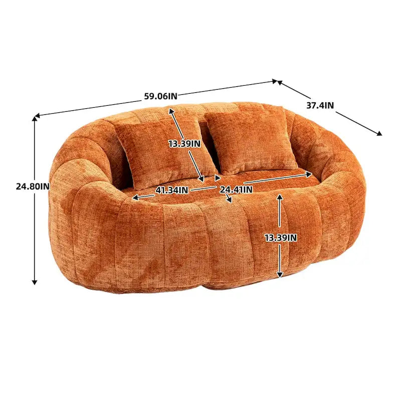 Fauteuil poire paresseux en chenille