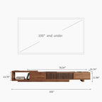 Meuble TV rétractable et extensible moderne avec 4 tiroirs, jusqu'à 261,62 cm - 78,54P x 15,74L x 13,78H
