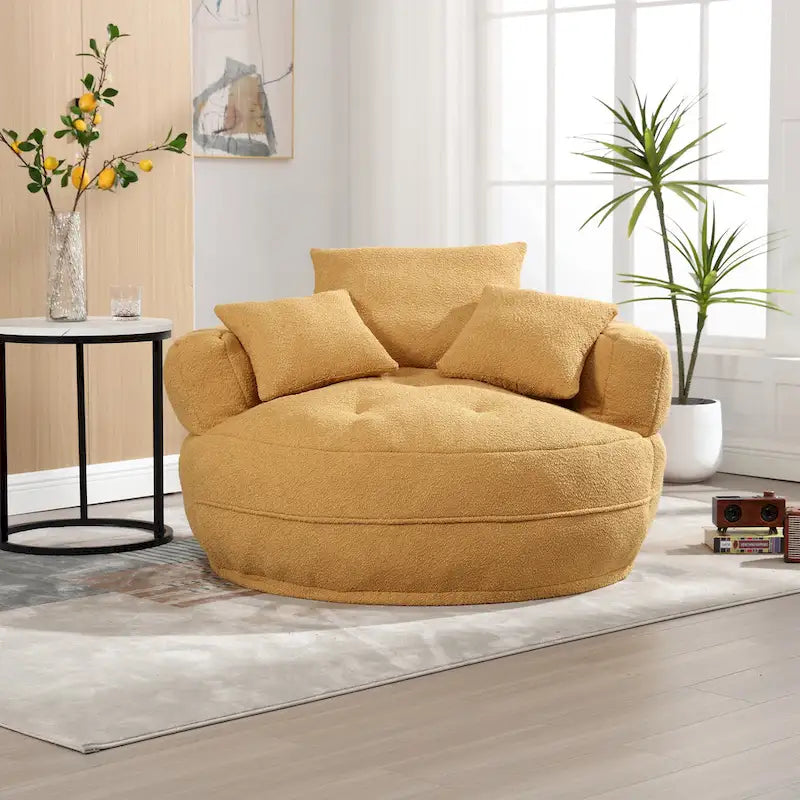 Fauteuil paresseux rond – Blanc/Bleu/Gris/Jaune/Orange/Rouge rosé/Bleu marine/Vert, Siège simple et double