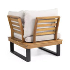 Canapé d'angle d'extérieur en forme de L, ensemble de loisirs pour patio, ensemble de sièges de conversation de jardin avec table basse et coussins résistants à l'eau - ModernLuxe