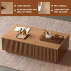 51.1 Table basse relevable moderne du milieu du siècle, table basse rectangulaire en noyer pour salon