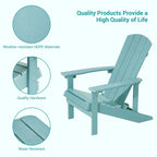 Chaises Adirondack d'extérieur en bois résistantes aux intempéries Bonosuki - Lot de 4