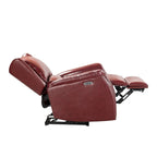 Fauteuil inclinable électrique en cuir véritable avec port USB – Ensemble de 2 fauteuils à oreilles cloutés