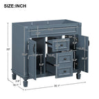 Meuble-lavabo de salle de bain moderne de 91 cm avec lavabo et armoire de toilette, 2 portes et 2 tiroirs