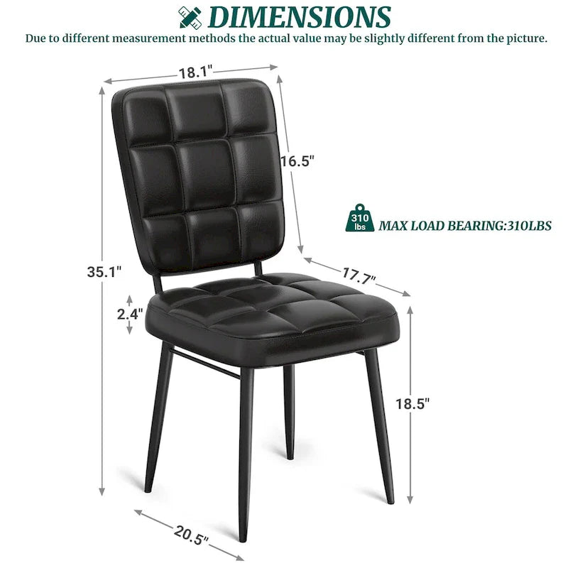 Lot de 2/4/6/8 chaises de salle à manger modernes, chaises de cuisine rembourrées avec coussin épais pour salle à manger