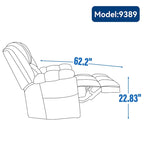 Fauteuil inclinable manuel vert surdimensionné avec pivotement, basculement et revêtement en tissu